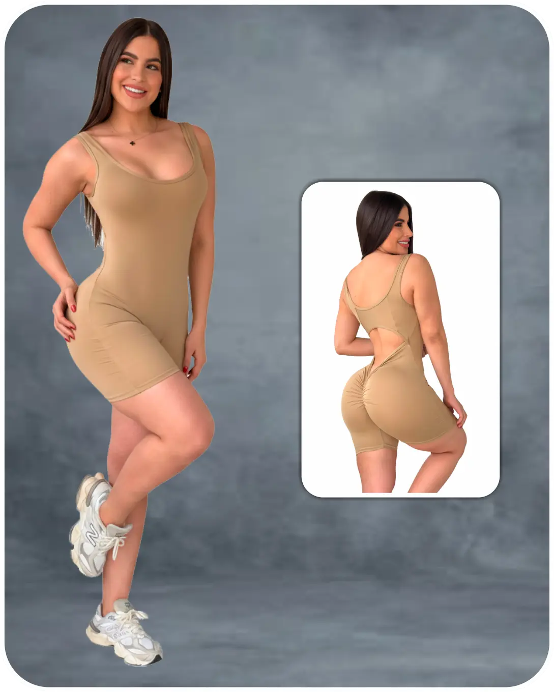 Enterizo Corto Liso Esqueleto - BF
